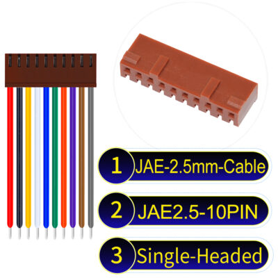 JAE 2.5mm 10-Pin Single-Headed 22AWG PVC Cable