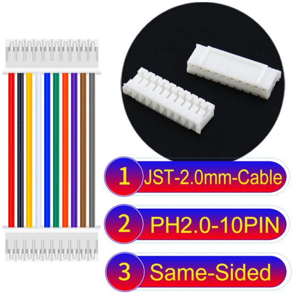 JST 2.0mm PH2.0 10Pin Same-Side-Head Cable