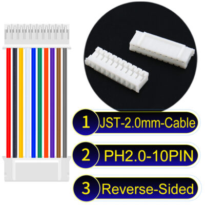 JST 2.0mm PH2.0 10Pin Reverse-Side-Head Cable