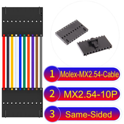Molex 2.54mm MX2.54 10Pin Same-Side-Head Cable