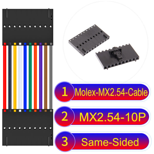 Molex 2.54mm MX2.54 10Pin Same-Side-Head Cable