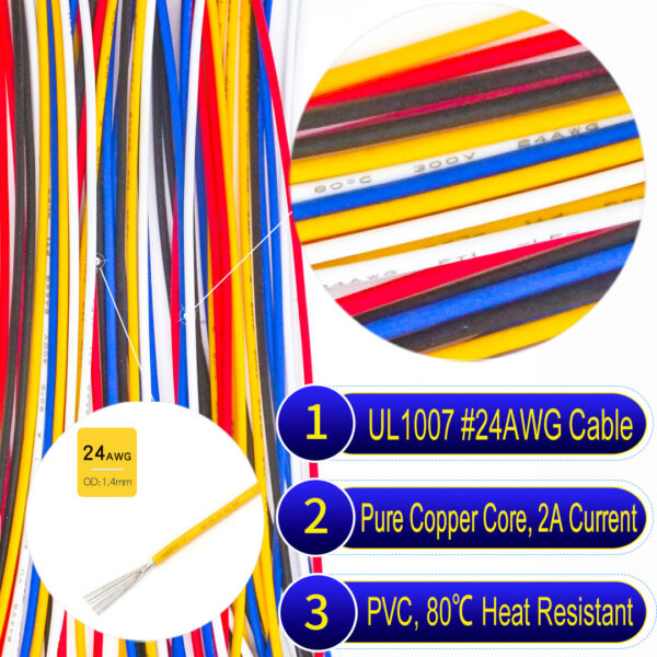 UL1007 #24AWG pure copper cable