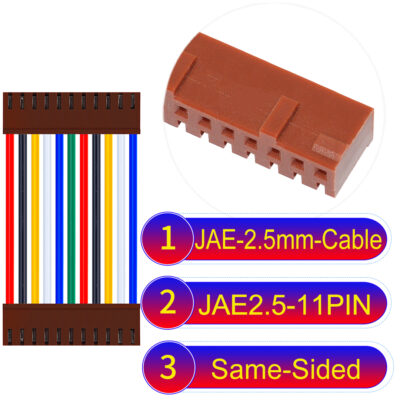 JAE 2.5mm 11-Pin Same-Side-Head 22AWG PVC Cable