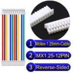 Molex MX1.25mm Picoblade 12-Pin Reverse-Side-Head 28AWG UL1571 Cable
