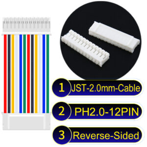JST 2.0mm PH2.0 12Pin Reverse-Side-Head Cable