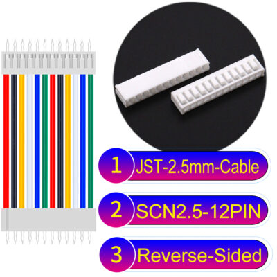 JST 2.5mm SCN2.5 12Pin Reverse-Side-Head Cable