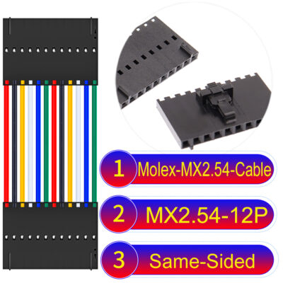 Molex 2.54mm MX2.54 12Pin Same-Side-Head Cable