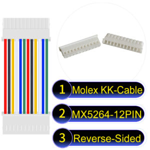 Molex KK 2.54mm MX5264 12Pin Reverse-Side-Head Cable