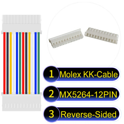 Molex KK 2.54mm MX5264 12Pin Reverse-Side-Head Cable