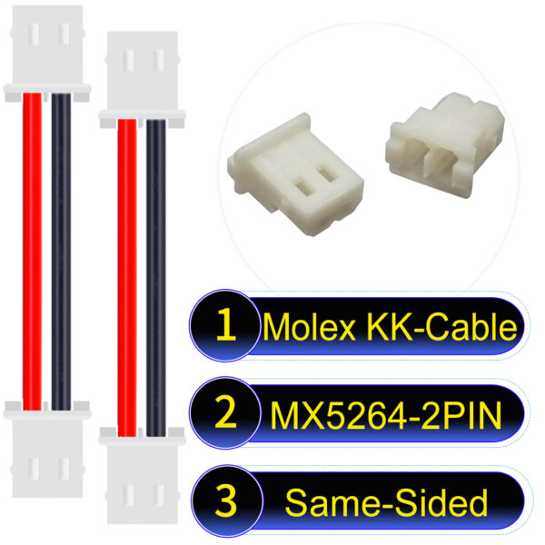 Molex KK 2.54mm MX5264 2Pin Same-Side-Head Cable