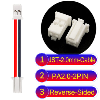 JST PA2.0 2Pin Reverse-Side-Head Cable
