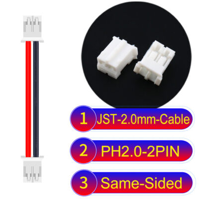 JST 2.0mm PH2.0 2Pin Same-Side-Head Cable