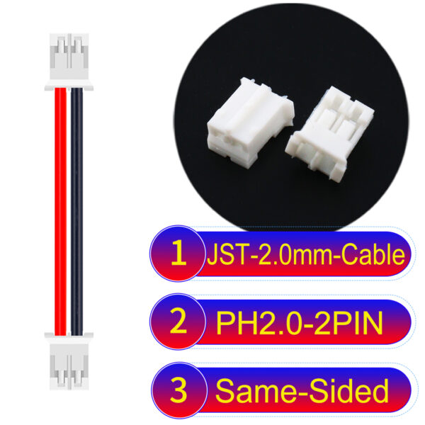 JST 2.0mm PH2.0 2Pin Same-Side-Head Cable