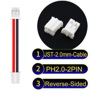 JST 2.0mm PH2.0 2Pin Reverse-Side-Head Cable