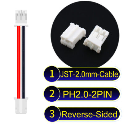 JST 2.0mm PH2.0 2Pin Reverse-Side-Head Cable