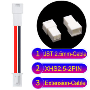 JST XHS2.5 with Belt Lock 2Pin Male Female Extension Cable