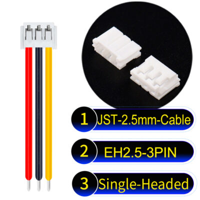 JST EH2.5 3-Pin Single-Headed 2.5mm PVC Cable