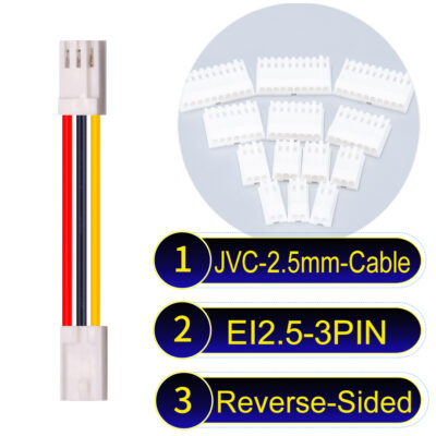 JVC 2.5mm 3-Pin Reverse-Side-Head 22AWG PVC Cable