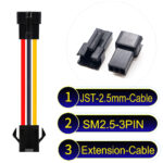 JST 2.5mm SM2.54 3Pin Male Female Extension Cable