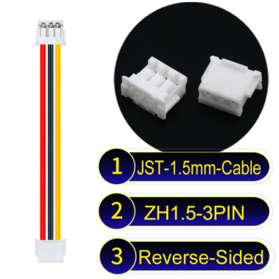 JST ZH1.5 3Pin Reverse-Side-Head Cable