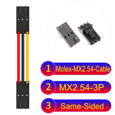 Molex 2.54mm MX2.54 3Pin Same-Side-Head Cable