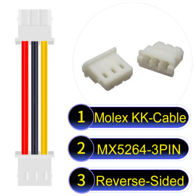 Molex KK 2.54mm MX5264 3Pin Reverse-Side-Head Cable