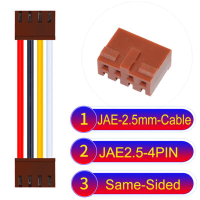 JAE 2.5mm 4-Pin Same-Side-Head 22AWG PVC Cable