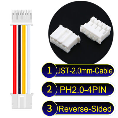 JST 2.0mm PH2.0 4Pin Reverse-Side-Head Cable