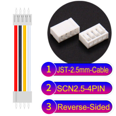 JST 2.5mm SCN2.5 4Pin Reverse-Side-Head Cable