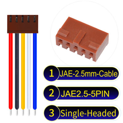 JAE 2.5mm 5-Pin Single-Headed 22AWG PVC Cable