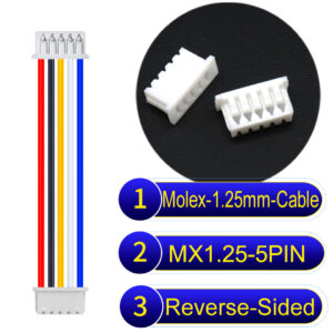 Molex MX1.25mm Picoblade 5-Pin Reverse-Side-Head 28AWG UL1571 Cable