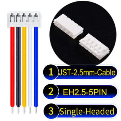 JST EH2.5 5-Pin Single-Headed 2.5mm PVC Cable