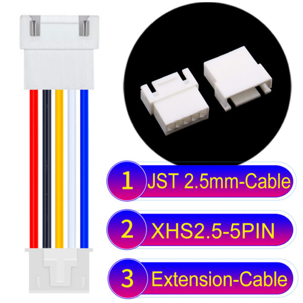 JST XHS2.5 with Belt Lock 5Pin Male Female Extension Cable