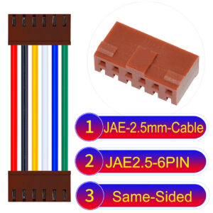 JAE 2.5mm 6-Pin Same-Side-Head 22AWG PVC Cable