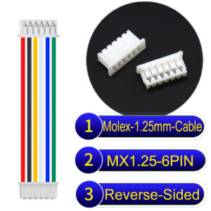 Molex MX1.25mm Picoblade 6-Pin Reverse-Side-Head 28AWG UL1571 Cable