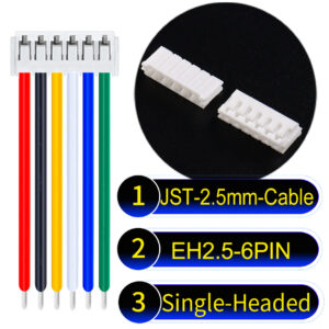 JST EH2.5 6-Pin Single-Headed 2.5mm PVC Cable