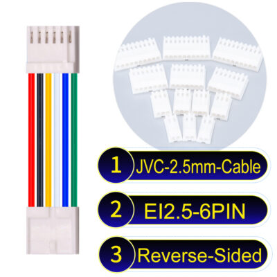 JVC 2.5mm 6-Pin Reverse-Side-Head 22AWG PVC Cable