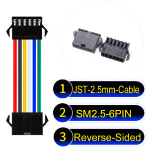 JST 2.5mm SM2.54 6Pin Reverse-Side-Head Cable