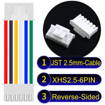 JST XHS2.5 with Belt Lock 6Pin Reverse-Side-Head Cable