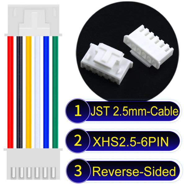 JST XHS2.5 with Belt Lock 6Pin Reverse-Side-Head Cable