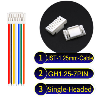 JST GH1.25mm 7-Pin Single-Headed 28AWG PVC Cable