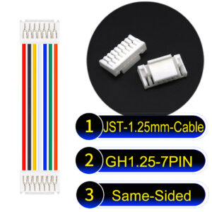 JST GH1.25mm 7-Pin Same-Side-Head 28AWG PVC Cable