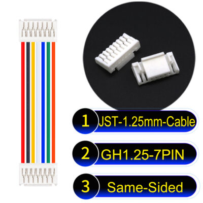 JST GH1.25mm 7-Pin Same-Side-Head 28AWG PVC Cable