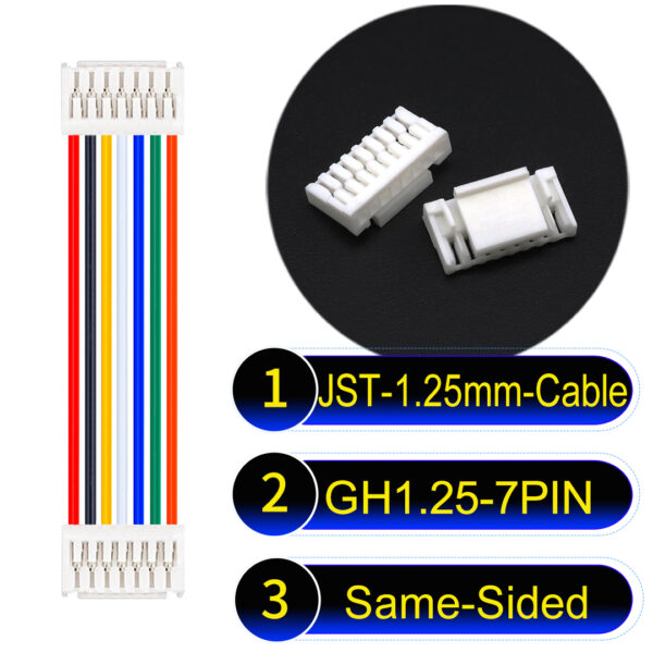 JST GH1.25mm 7-Pin Same-Side-Head 28AWG PVC Cable