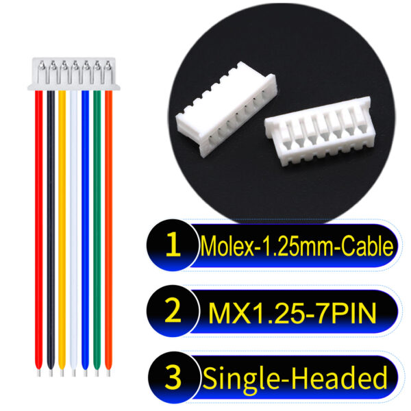 Molex MX1.25mm Picoblade 7-Pin Single-Headed 28AWG UL1571 Cable