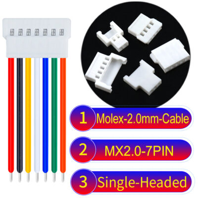 Molex MX2.0mm 7-Pin Male Single-Headed Cable