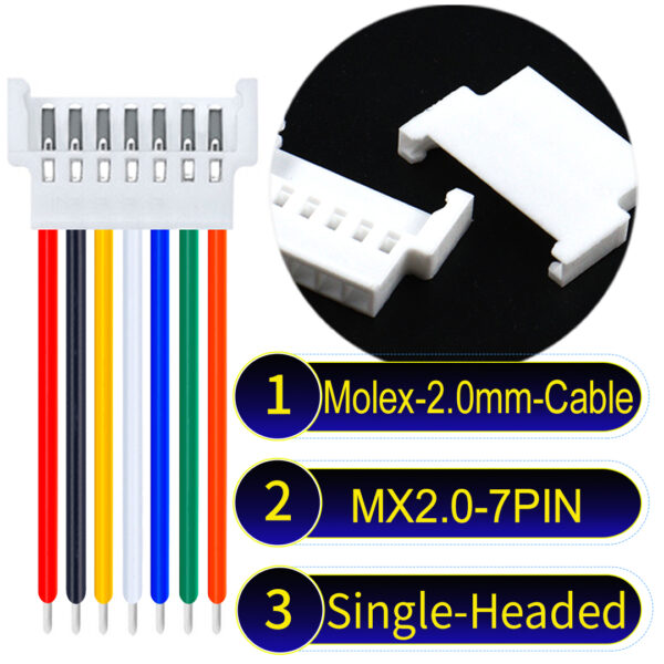 Molex MX2.0mm 7-Pin Female Single-Headed Cable
