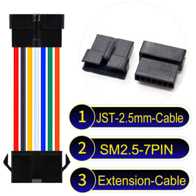 JST 2.5mm SM2.54 7Pin Male Female Extension Cable