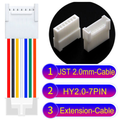 JST HY2.0mm 7-Pin Extension Cable 22AWG PVC Cable
