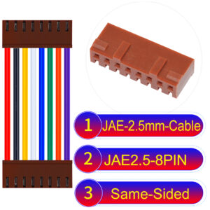 JAE 2.5mm 8-Pin Same-Side-Head 22AWG PVC Cable